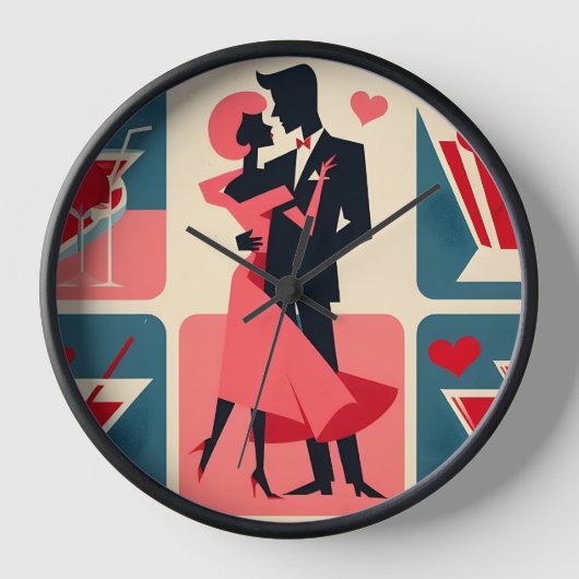 Valentine Dancing Couple Uhr (Vorderseite)