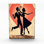 Valentine Dancing Paar mit Martini Fotoblock (Vorderseite)