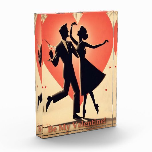 Valentine Dancing Paar mit Martini Fotoblock (Links)