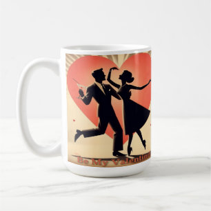 Valentine Dancing Paar mit Martini Kaffeetasse