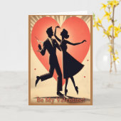 Valentine Dancing Paar mit Martini Karte (Gelbe Blume)