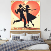 Valentine Dancing Paar mit Martini Leinwanddruck (Insitu (Schlafzimmer))