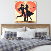 Valentine Dancing Paar mit Martini Leinwanddruck (Insitu (Schlafzimmer))