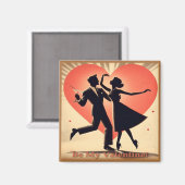Valentine Dancing Paar mit Martini Magnet (Vorderseite/Rückseite)