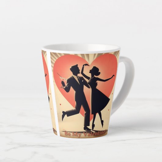 Valentine Dancing Paar mit Martini Milchtasse (Rechte Ecke)