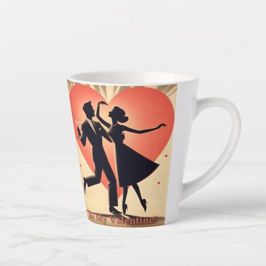 Valentine Dancing Paar mit Martini Milchtasse (Rechts)