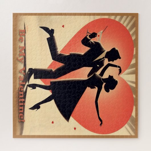 Valentine Dancing Paar mit Martini Puzzle (Horizontal)