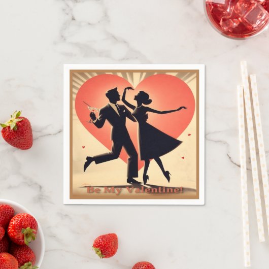 Valentine Dancing Paar mit Martini Serviette (Beispiel)
