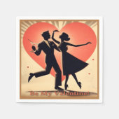 Valentine Dancing Paar mit Martini Serviette (Vorderseite)