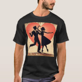 Valentine Dancing Paar mit Martini T-Shirt (Vorderseite)
