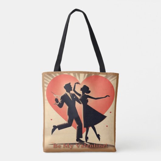 Valentine Dancing Paar mit Martini Tasche (Rückseite)
