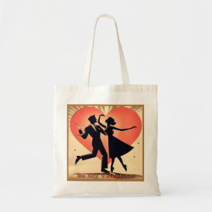 Valentine Dancing Paar mit Martini Tragetasche