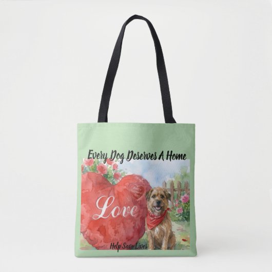 Valentine Day Adopted Dog Tote Bag Tasche (Vorderseite)