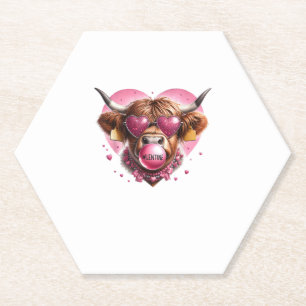 Valentine Day Animal Highland Cow Bubble Gum Farm Untersetzer