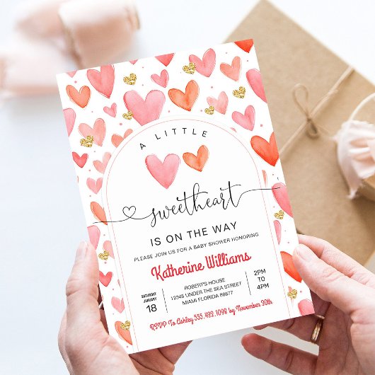 Valentine Day Baby Dusche Einladung