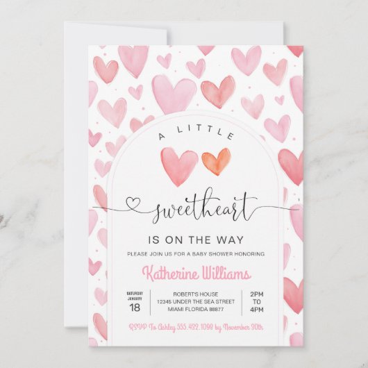 Valentine Day Baby Dusche Einladung (Vorderseite)