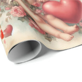 Valentine' Day Cherub Muster Wrapping Paper Geschenkpapier (Rolleneckpunkt)