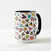 Valentine day colorful cute hearts tasse (VorderseiteRechts)