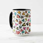 Valentine day colorful cute hearts tasse (Vorderseite Links)