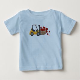 Valentine Day Construction Gabelstapler Herz Baby T-shirt