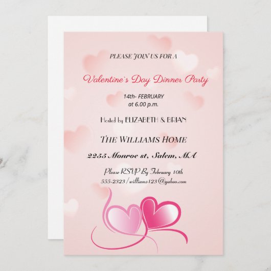 Valentine Day Dinner Party Feiertagskarte (Vorne/Hinten)