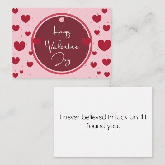 Valentine Day Flat Note Card Mitteilungskarte (Vorne/Hinten)