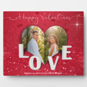 Valentine Day Heart Foto Roter Glitzer Foto Plaque Fotoplatte (Vorderseite)