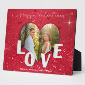 Valentine Day Heart Foto Roter Glitzer Foto Plaque Fotoplatte (Seite)