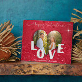 Valentine Day Heart Foto Roter Glitzer Foto Plaque Fotoplatte (Seite)