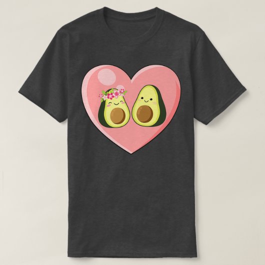 Valentine Day Liebe Niedlich Avocado Couple Hug T-Shirt (Design vorne)