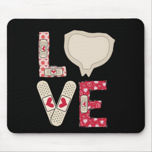 Valentine Day Medical Plaster Patch Funny Wound Ca Mousepad