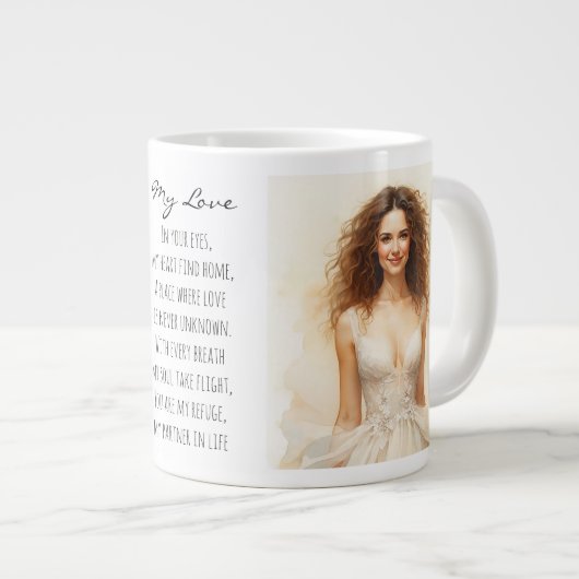 Valentine day, My Love, Beautiful women in love Gi Jumbo-Tasse (Vorderseite Rechts)