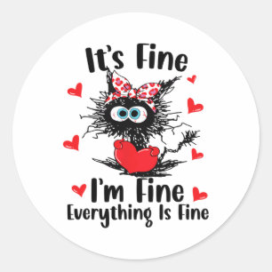 Valentine Day Niedlich Cat Es ist schön Im feinen Runder Aufkleber