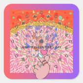 VALENTINE DAY QUADRATISCHER AUFKLEBER (Vorderseite)