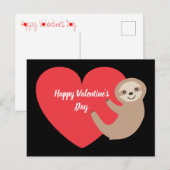 Valentine Day Sloth Postkarte (Vorne/Hinten)