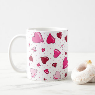 Valentine Day Sweetheart Rosa Herz Polka Dot Kaffeetasse
