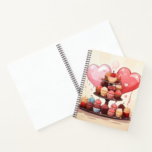 Valentine Dessert Rezept Bullet Line Notebook Notizblock (Innenseite)