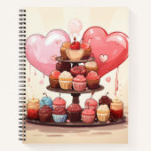 Valentine Dessert Rezept Bullet Line Notebook Notizblock (Vorderseite)