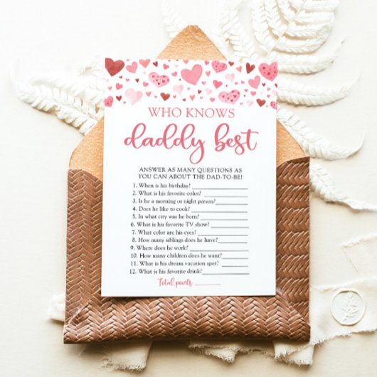 Valentine, die Daddy Best Baby Shower Game kennt Einladung