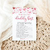 Valentine, die Daddy Best Baby Shower Game kennt Einladung