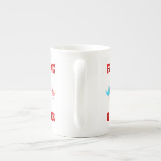 Valentine, die sich für eine weitere VogelpaarLieb Porzellantasse (Rückseite)