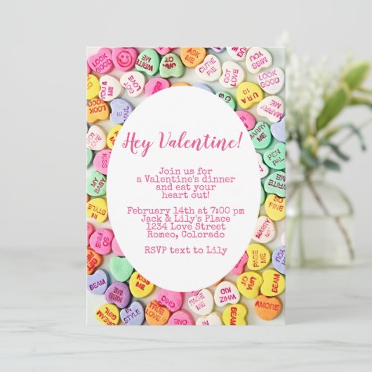 Valentine Dinner Einladung (Stehend Vorderseite)