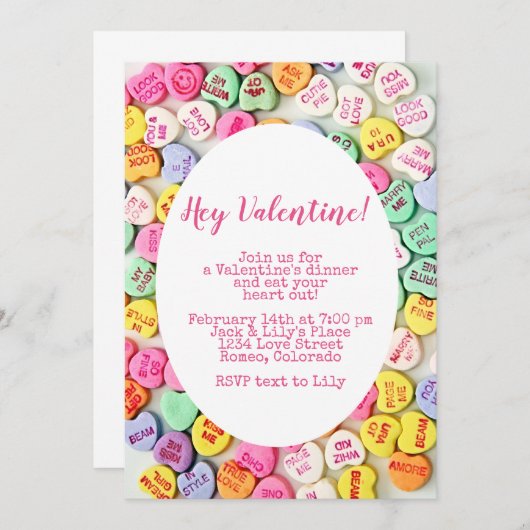 Valentine Dinner Einladung (Vorne/Hinten)