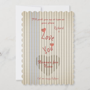 Valentine Dinner Hearts Einladung