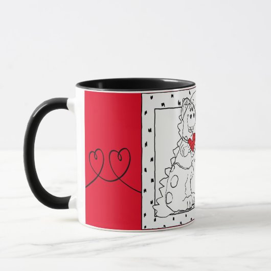 Valentine Dino Liebe Combo White Tasse (Links)