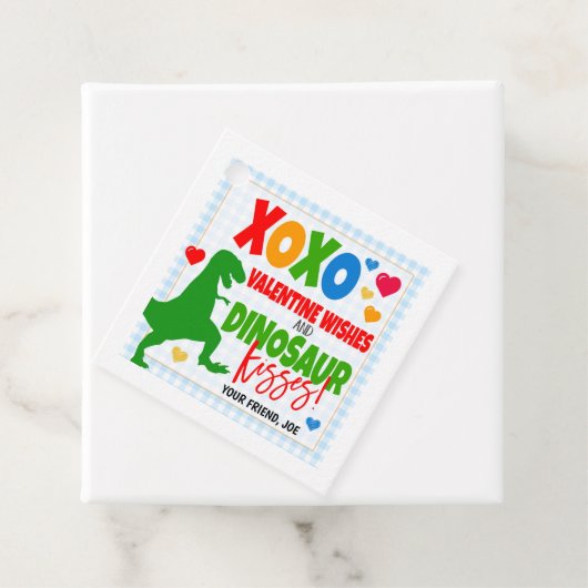 Valentine Dinosaur-Geschenk Tag Geschenkanhänger (Beispiel)