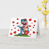 Valentine Dinosaur Karte (Gelbe Blume)