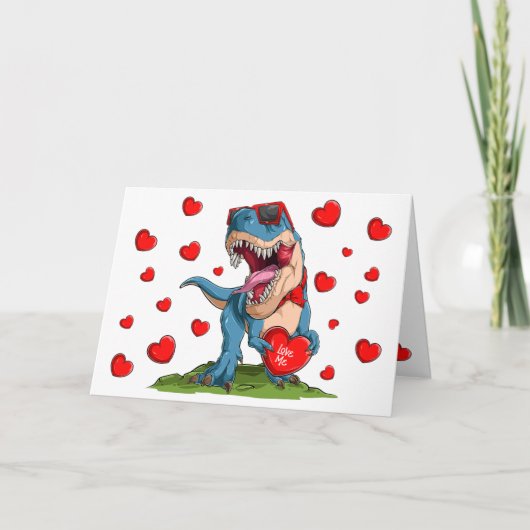Valentine Dinosaur Karte (Vorderseite)