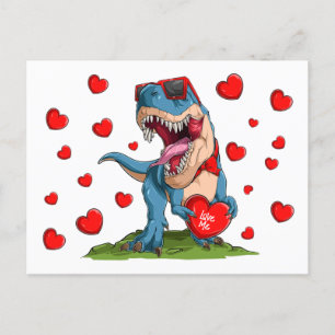 Valentine Dinosaur Postkarte