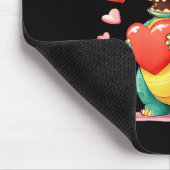 Valentine Dinosaur Trex Holding Heart Girl Sunl Bo Mousepad (Ecke)
